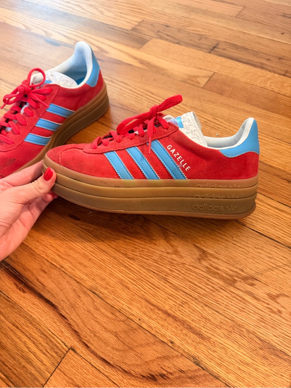 adidas Gazelle red and blue size 7.5 - Picture 2 of 3